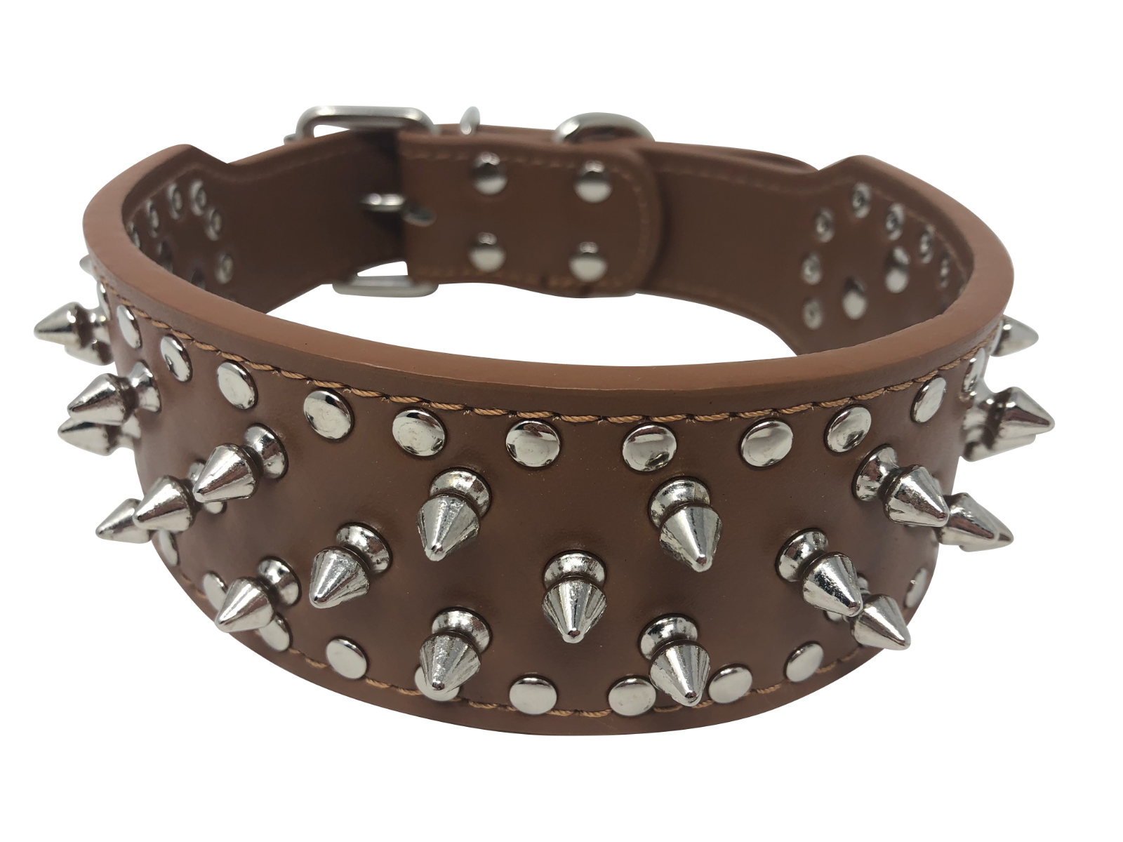 【中古】 Too Many Dogs Starlings Spiked Leather Dog Collar - 2 1/2