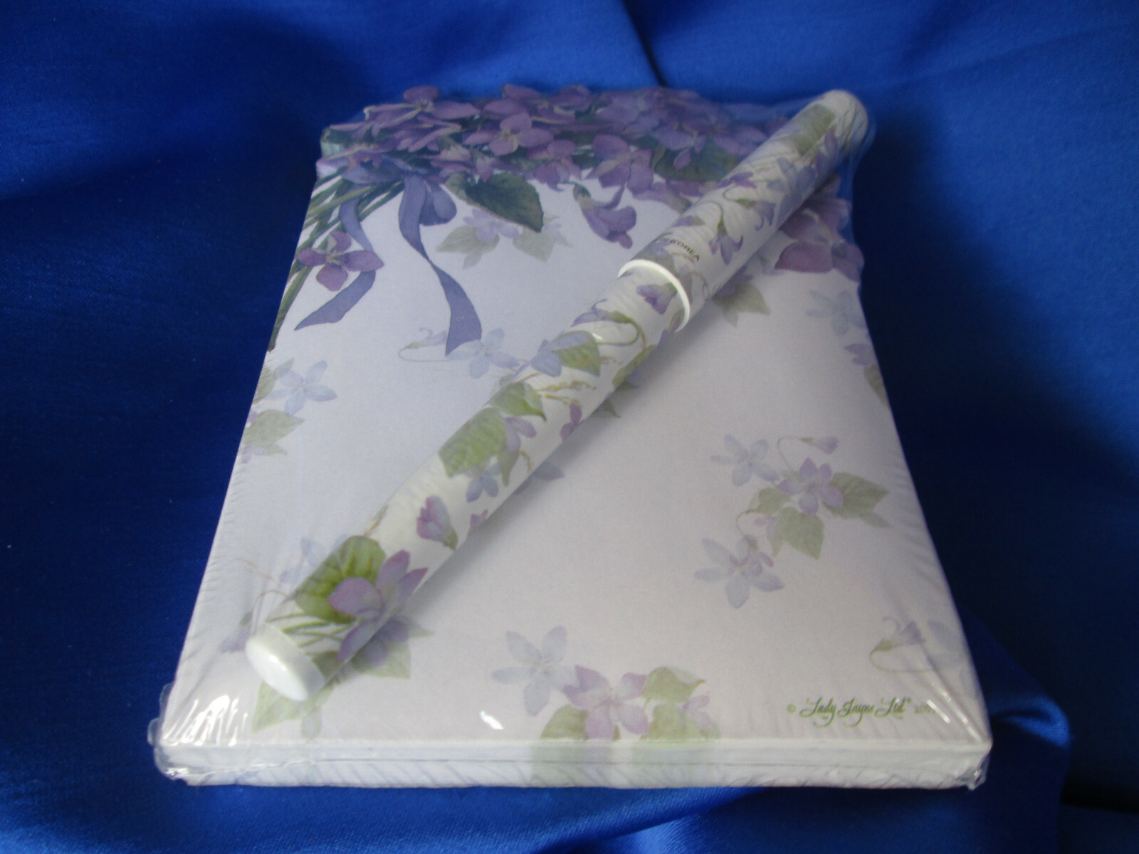 LADY JAYNE LTD VIOLET BLOSSOM NOTE PAD & PEN SEALED EXCLNT CNDTN DIE CUT #267P