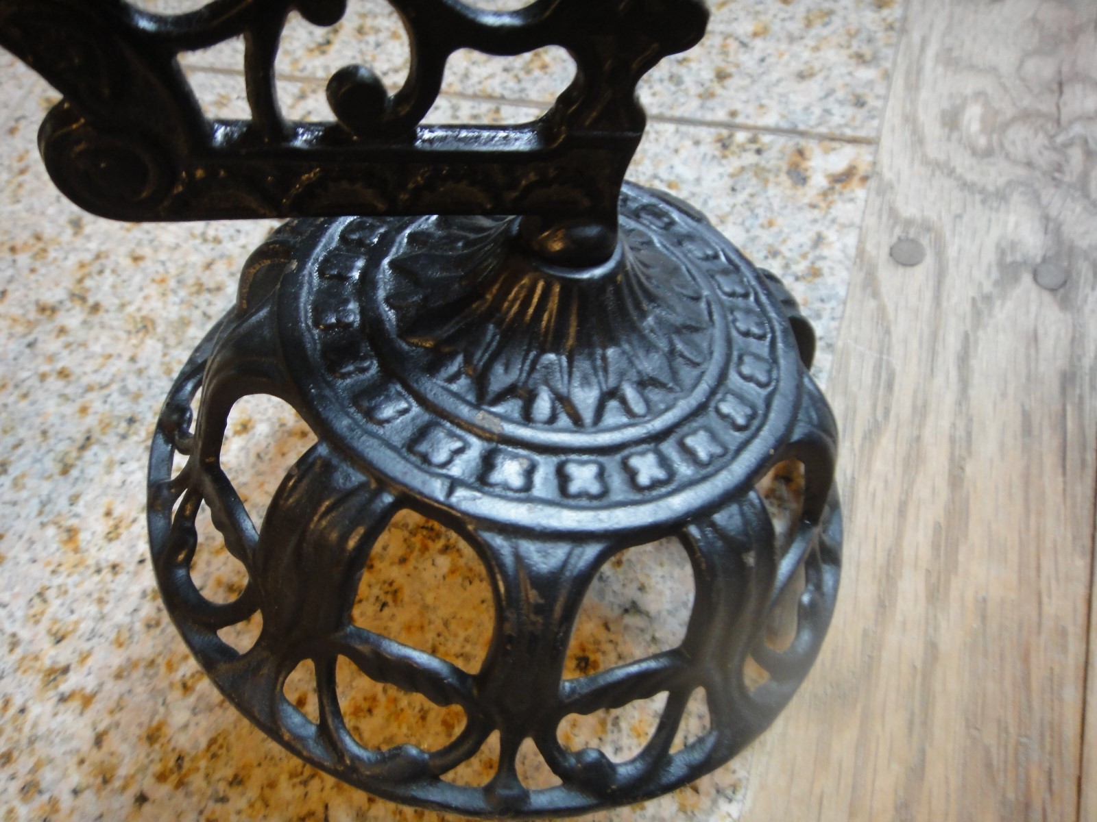 Vtg. Wrought Iron Oil Lamp Holder/Wall Sconce Dr. Lamp