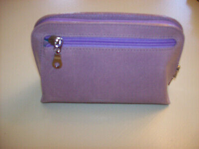 New Abas Leather Small Cosmetic Case Lavender