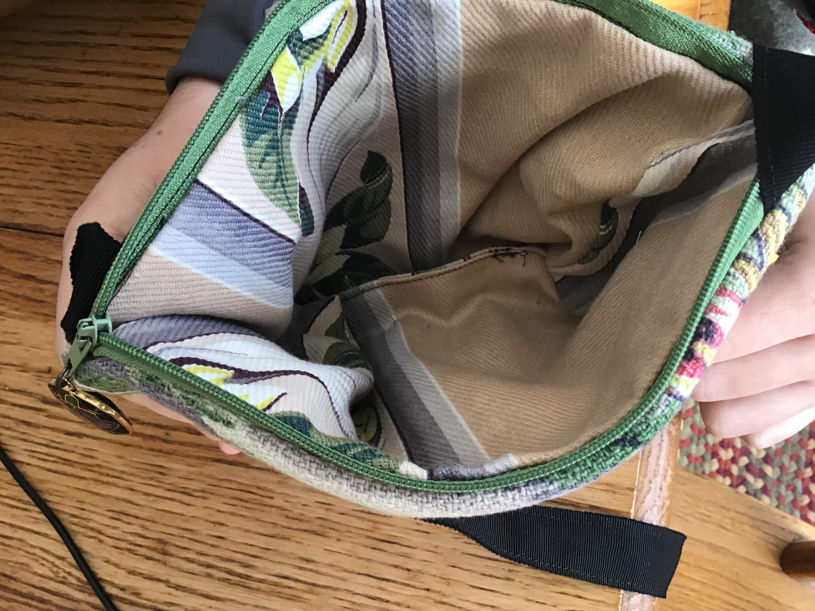 VINTAGE BARKCLOTH PURSE - TROPICAL SCENE