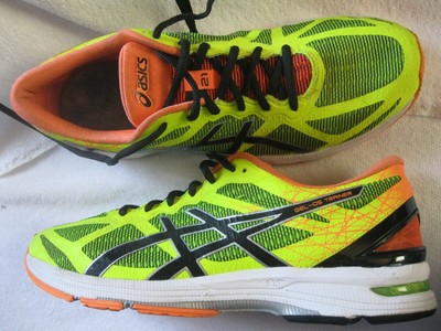 asics men's gel-excel33 2 shoes (silver/neon yellow/neon orange)