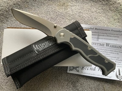 Brend knife knives Marauder folder. Walter Brend custom Titanium  HAND GROUND