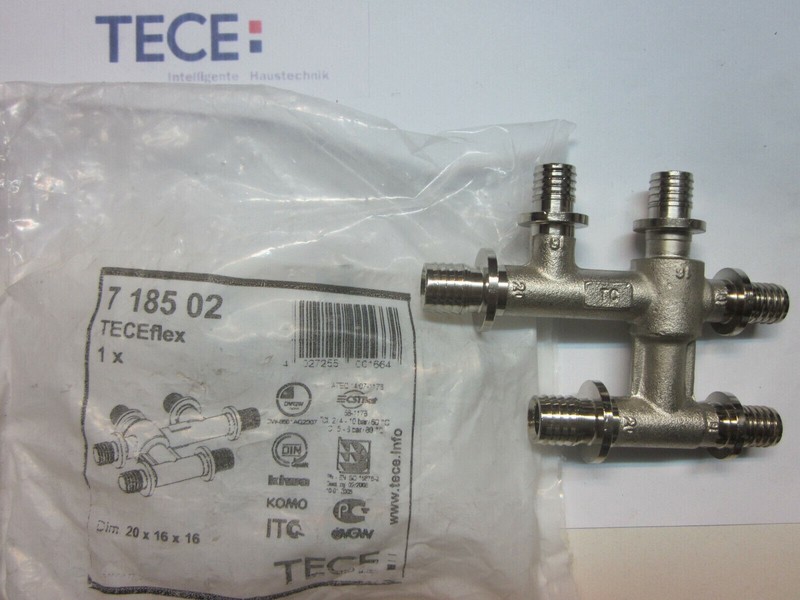 Teceflex 718502 Kreuzungsfitting HeizkÃ¶Rper Anbindung Fitting Tece 20x16x16 20
