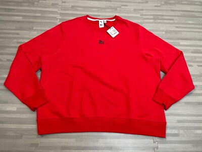 Puma x TMC Every Day Hussle Crew Sweatshirt 533688 04 LS Red Mens Size 3XL $65