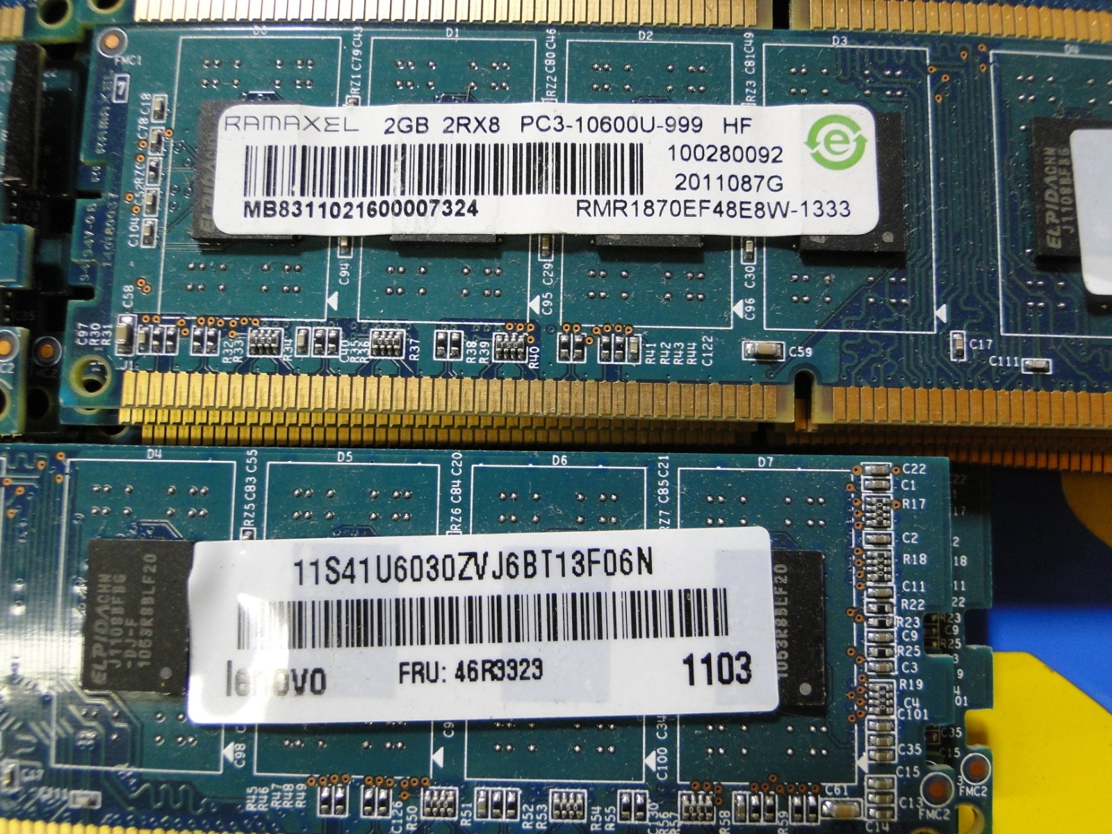 90GB (45x2gb) Ramaxel/Lenovo 2GB 1Rx8 PC3-10600U (RMR1810EC58E8F-1333) DDR3 ram