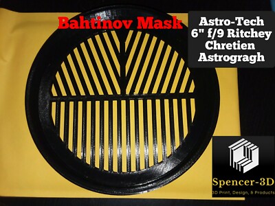 Bahtinov Mask for Telescope Astro Tech Ritchy F/9  6 Inch External Cap Fit