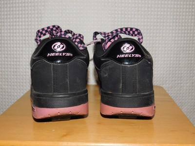 Womens Black & Pink Heelys Roller Skate Shoe Sneakers US sz 6 EUC