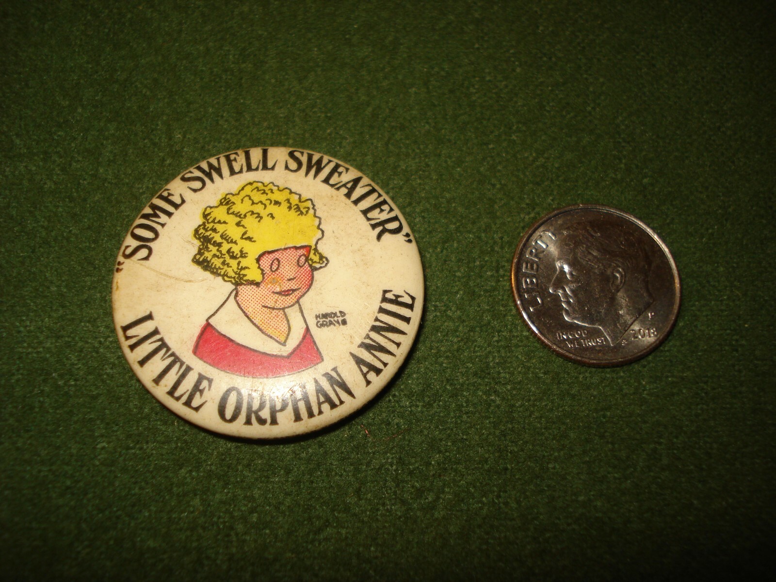 1932 LITTLE ORPHAN ANNIE PINBACK SOME SWELL SWEATER, NICE | eBay