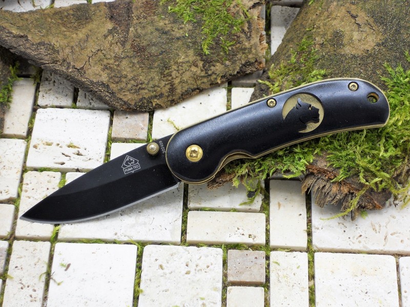 Puma TEC Messer Puma Black Einhandmesser Taschenmesser Stahl puma tec schwarz scheide