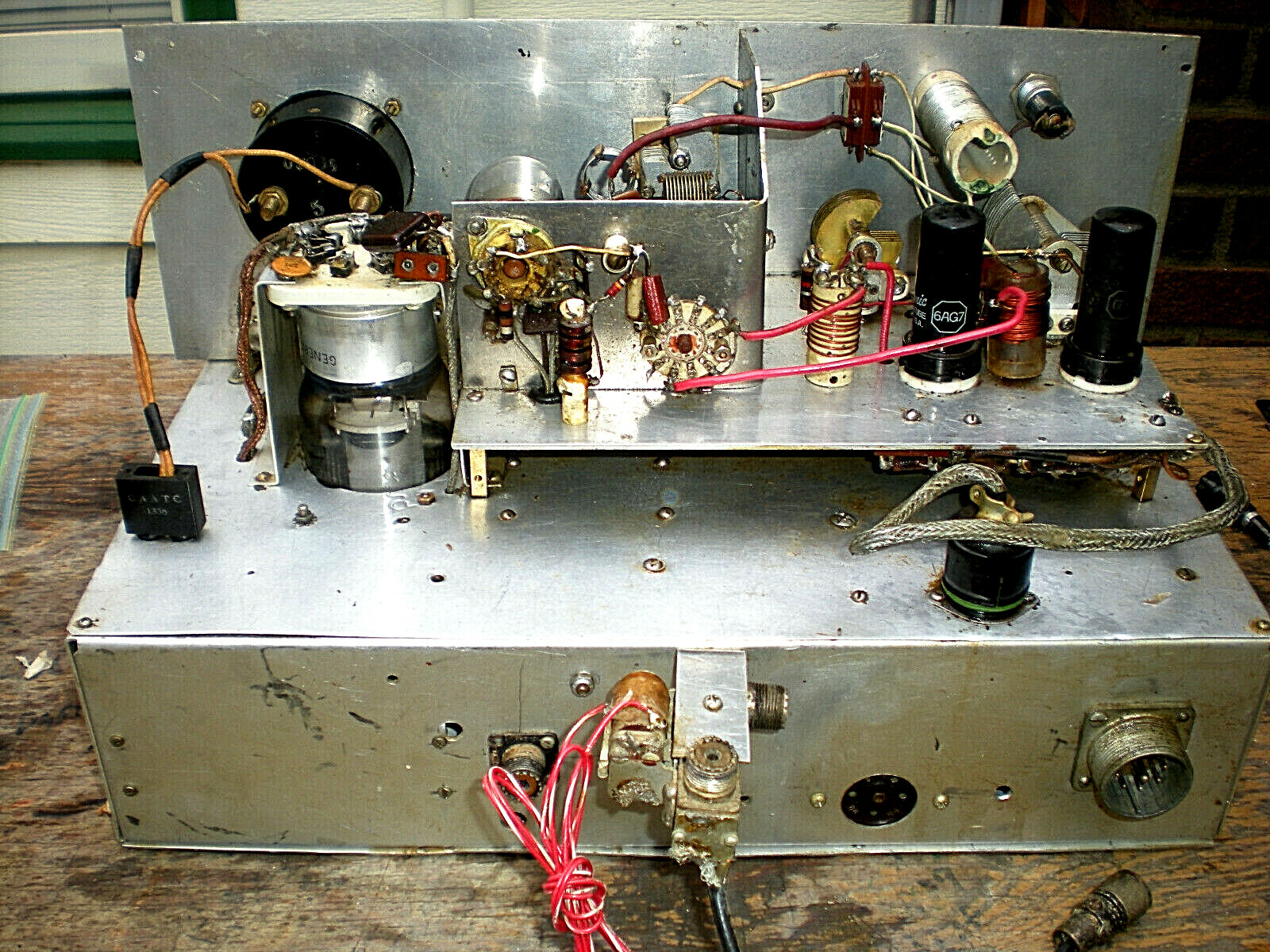 Vintage tube HF ham radio transceiver with 813 old homebrew 1080のeBay