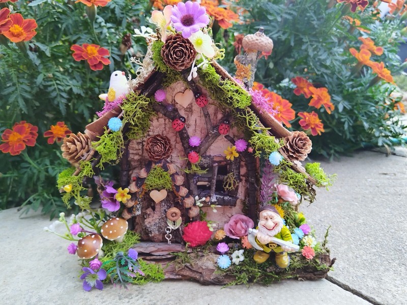 Fairy house, Fairy Garden cottage, Fairy garden house, Handmade house,