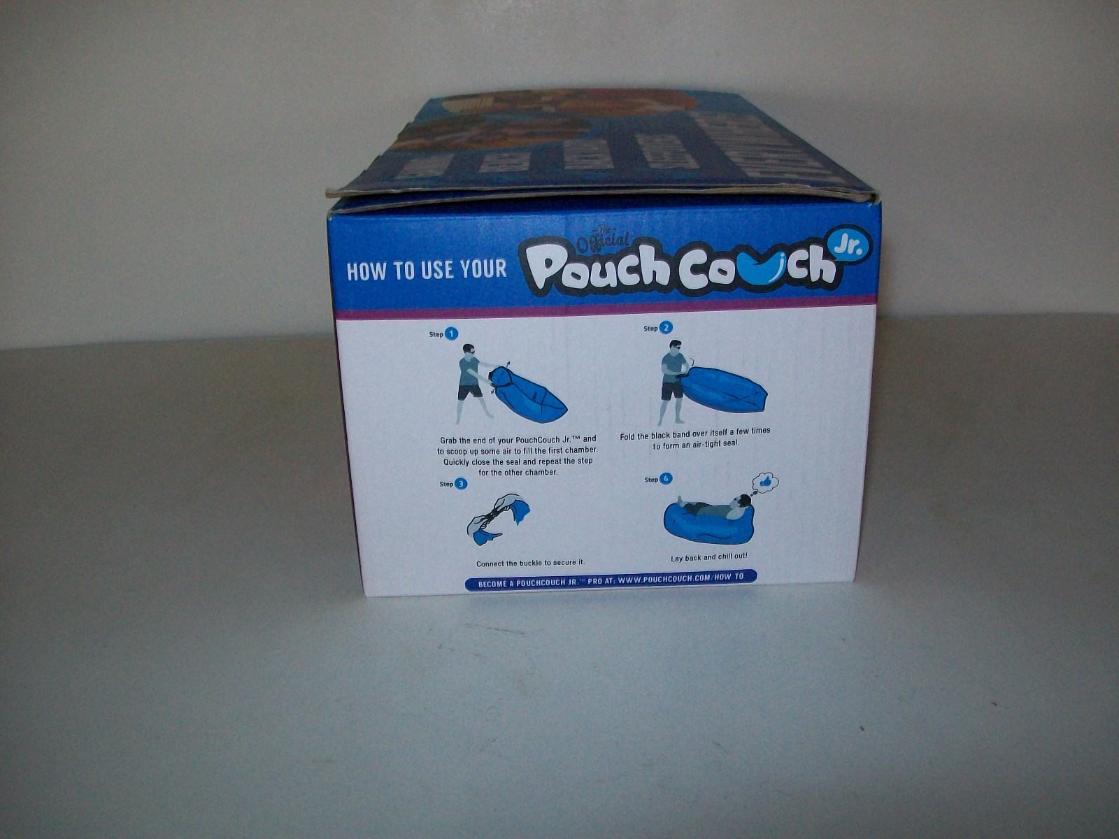 The Official Pouch Couch Jr. Lounger Blue Carry Pouch Included Holds 350 LBS