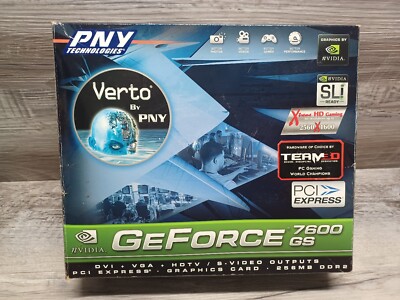 PNY NVIDIA GeForce 7600 GS 256 MB DDR2 PCI Express Video Card #N126 NEW OPEN