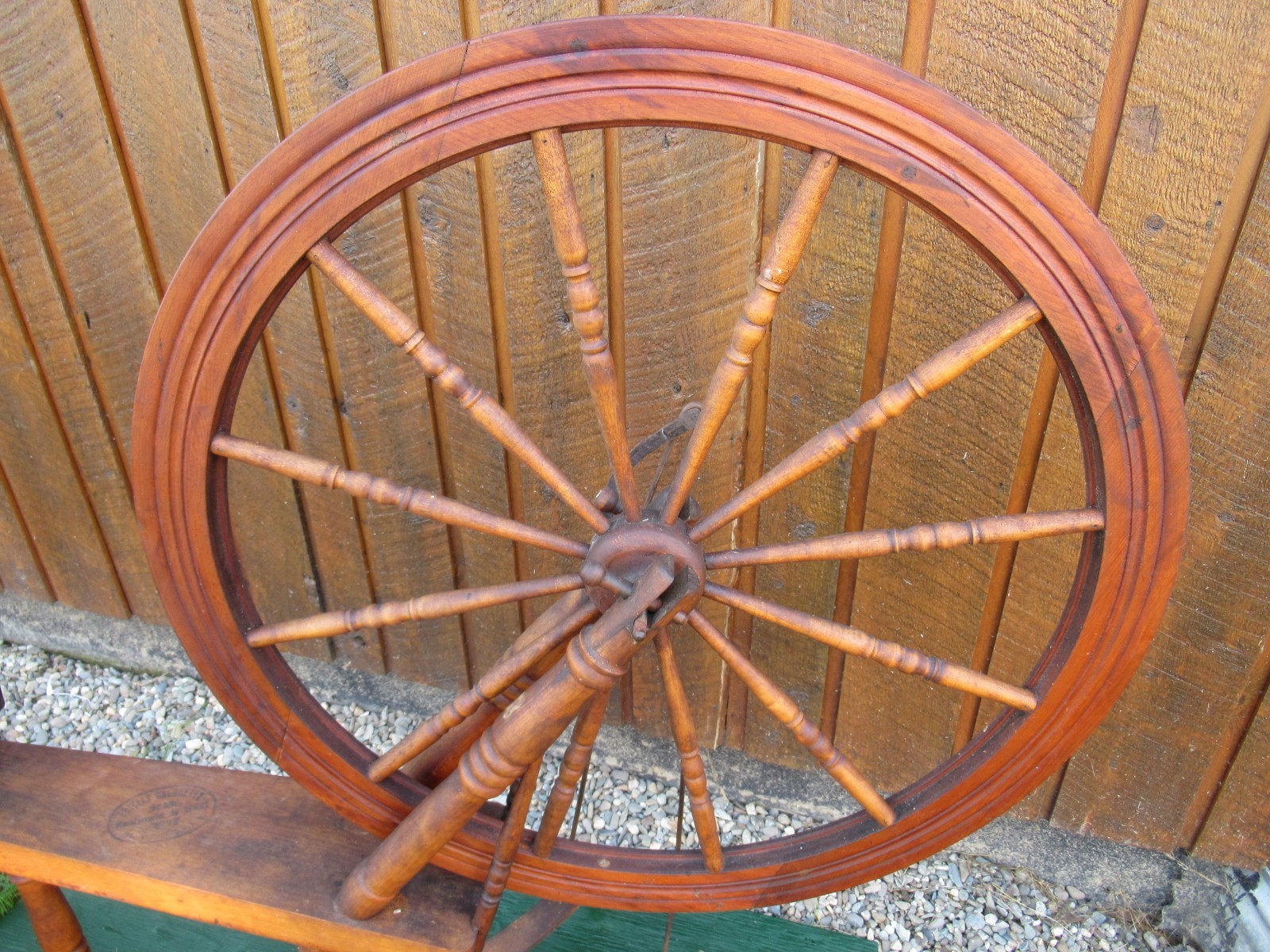 RARE Antique LARGE Spinning Wheel 29