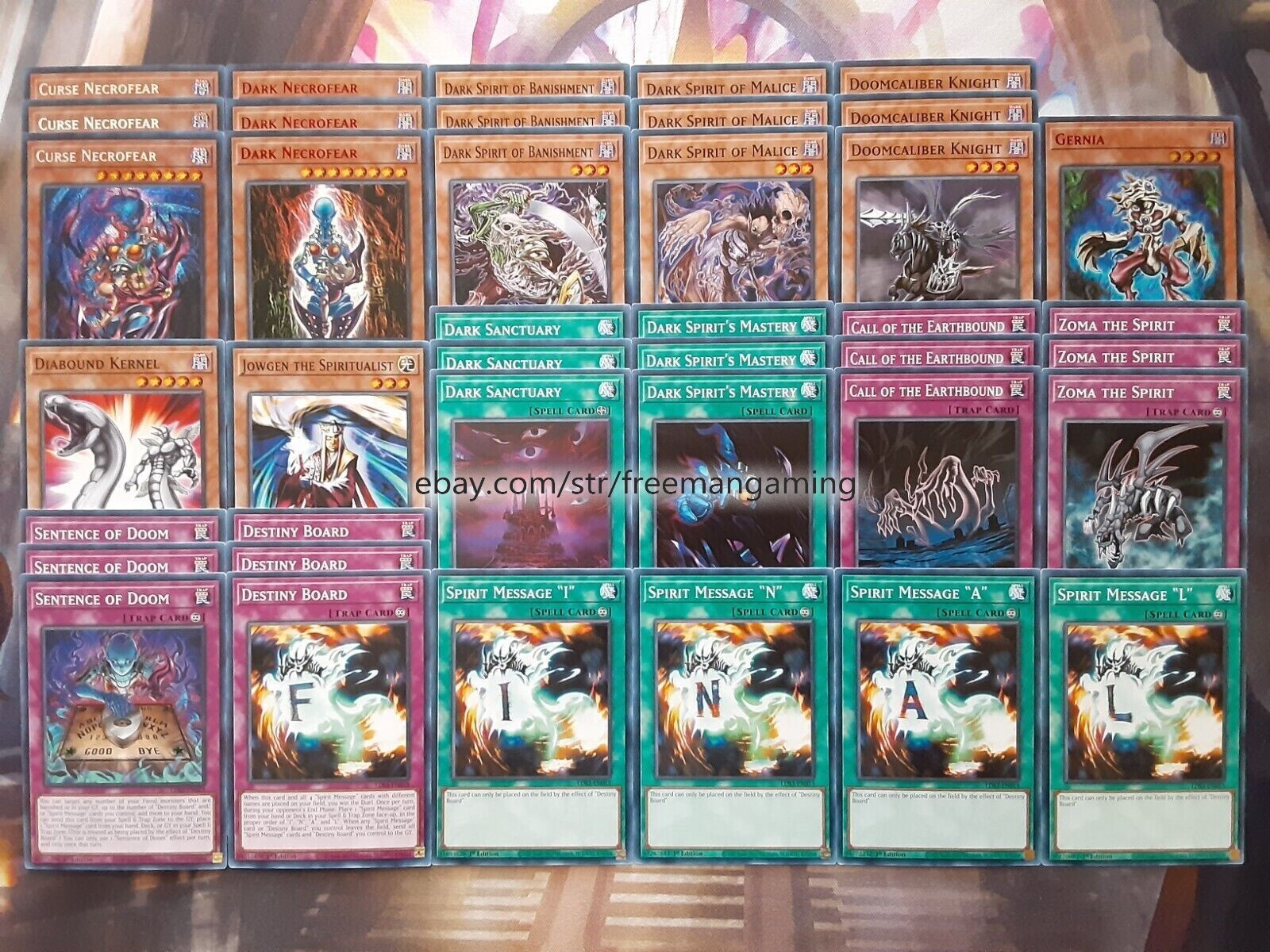 Yugioh Yami Bakura Deck 40 Cards Anime Destiny Board Curse