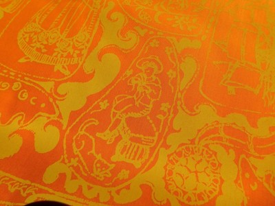 Zuzek Key West Hand Print Nantucket orange Scrimshaw fabric Lilly Pulitzer *BTHY