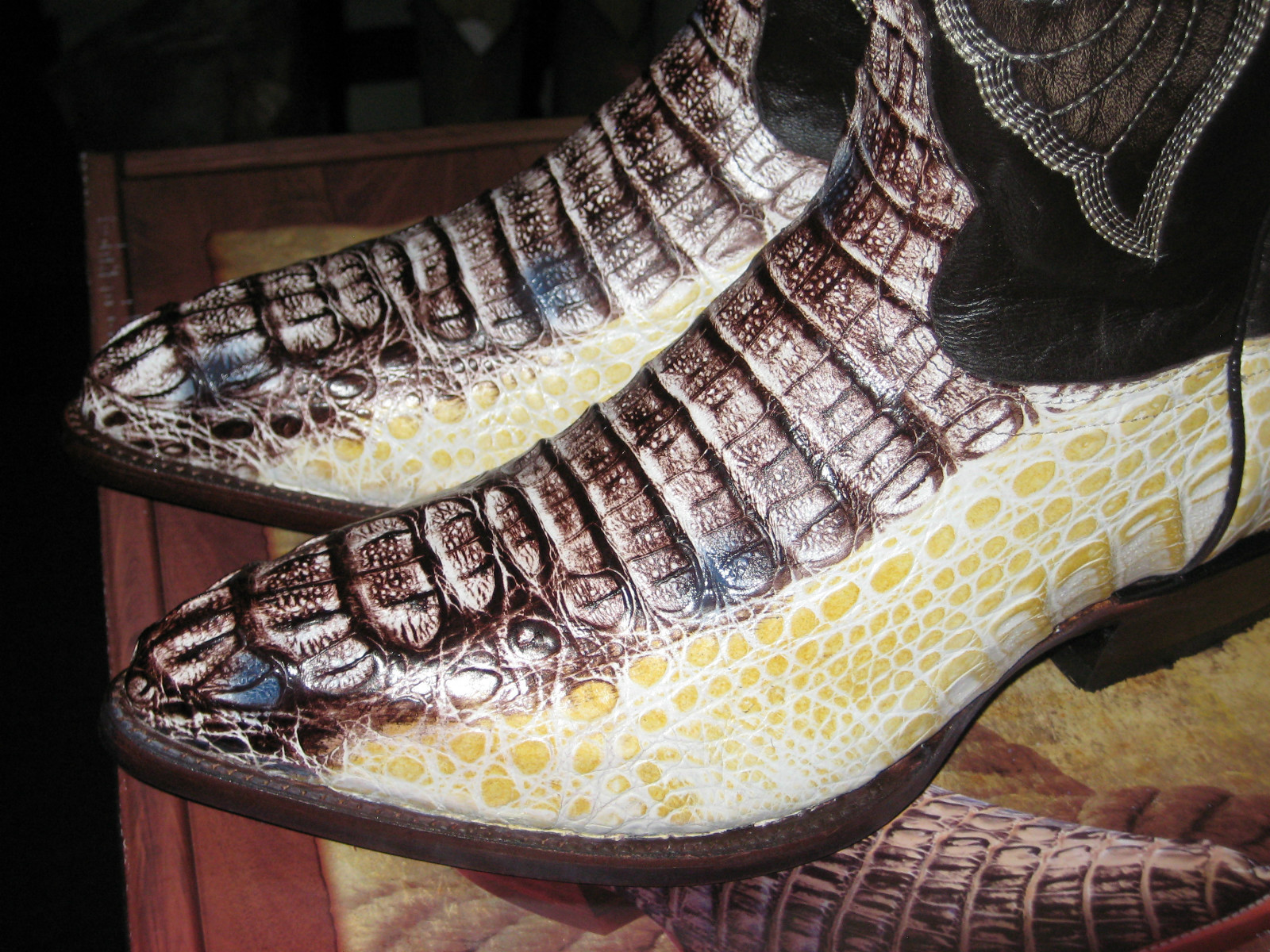 Pre-owned Los Altos Boots Los Altos Natural Genuine Crocodile Western Cowboy Boot (ee+) 09ee2491 In Multicolor