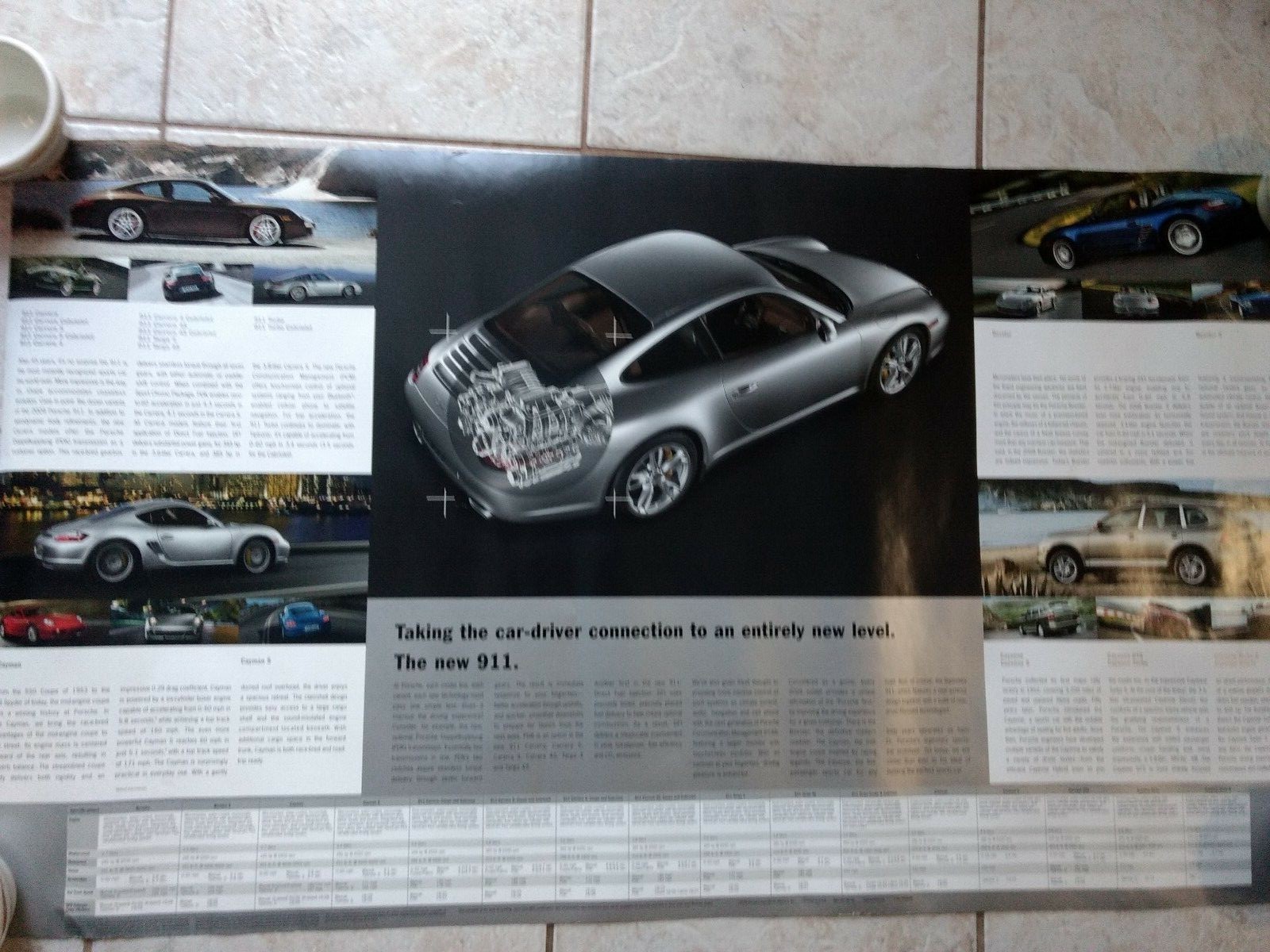 2009 Porsche Carrera 911 Poster Garage Art Model Line Specs On Back 37.5