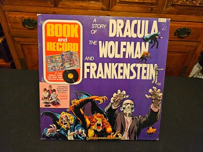 1975 Story Of Dracula The Wolfman Frankenstein Vinyl Record W/Comic Book Insert