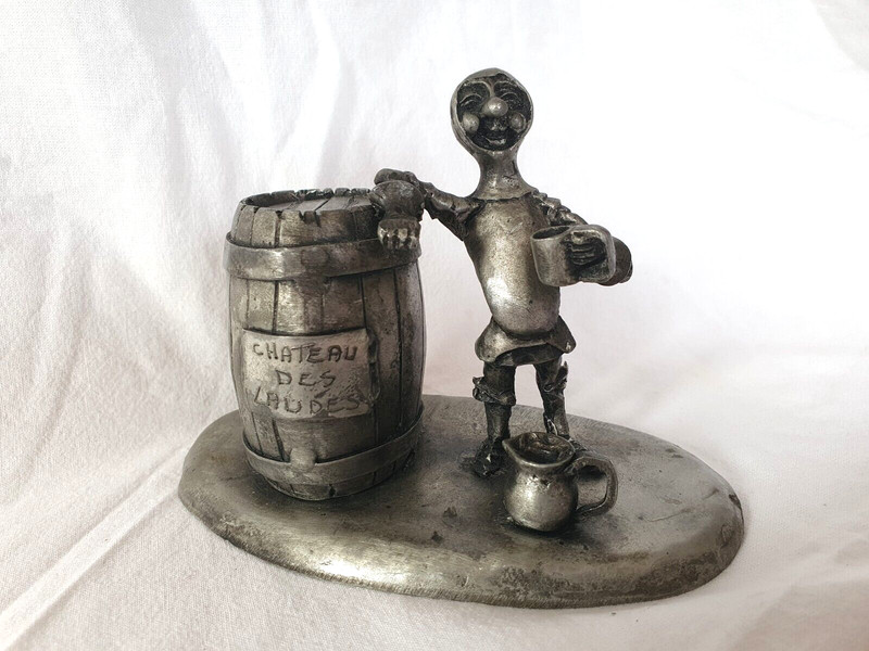 Figurine Etain Signe Michel Laude - Publicite Chateau Des Laudes -St Emilion