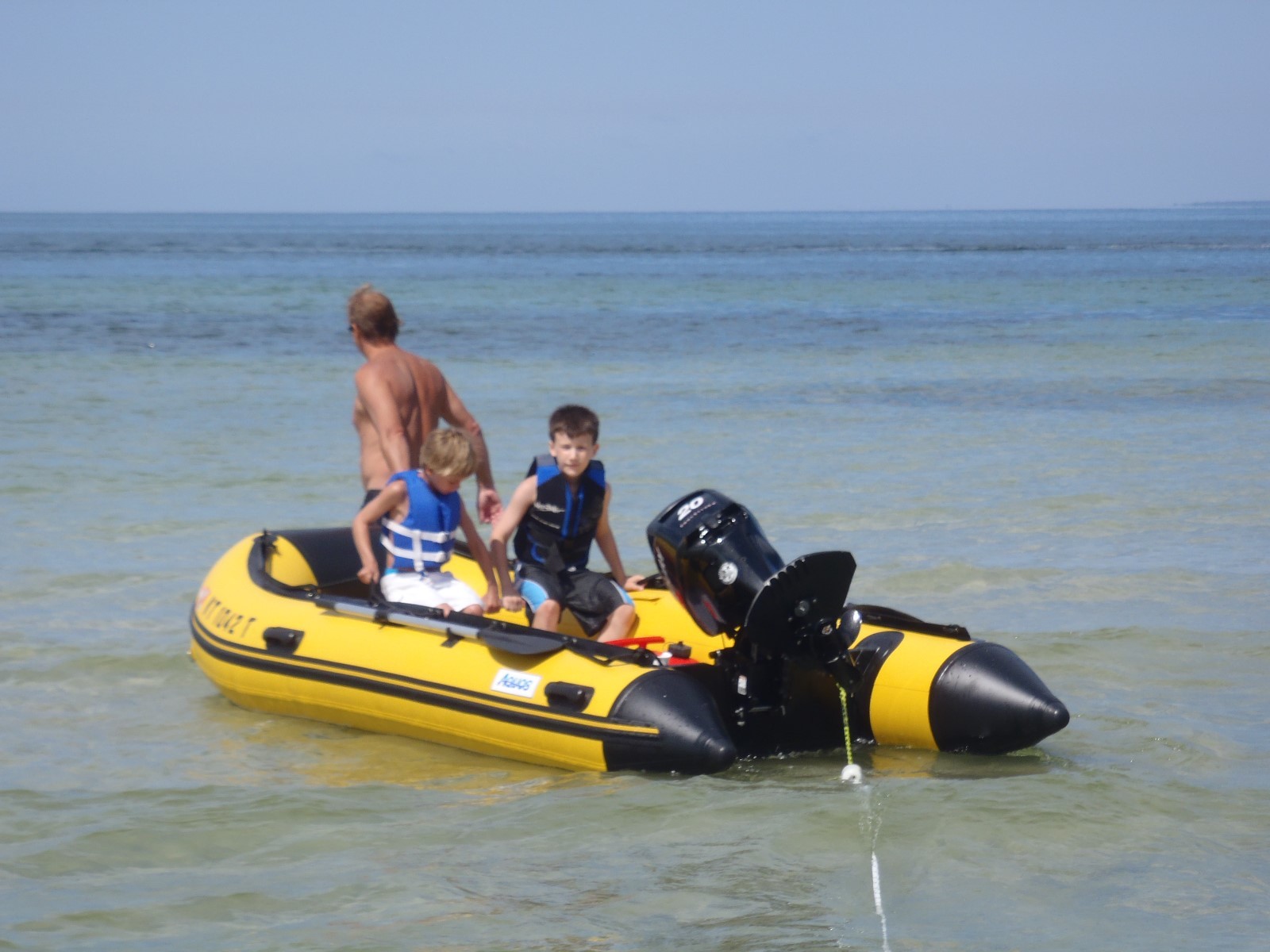 Aquos Personal Water Craft with Mercury Motor and inflatable extras.