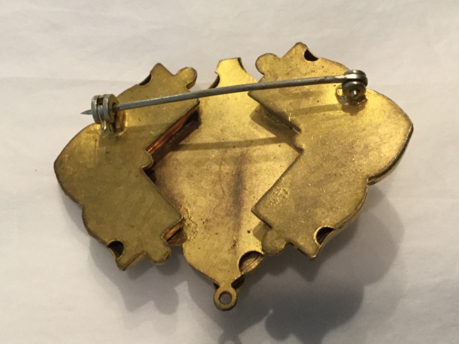 Large 2” late Victorian gold filled hollow buckle brooch pin