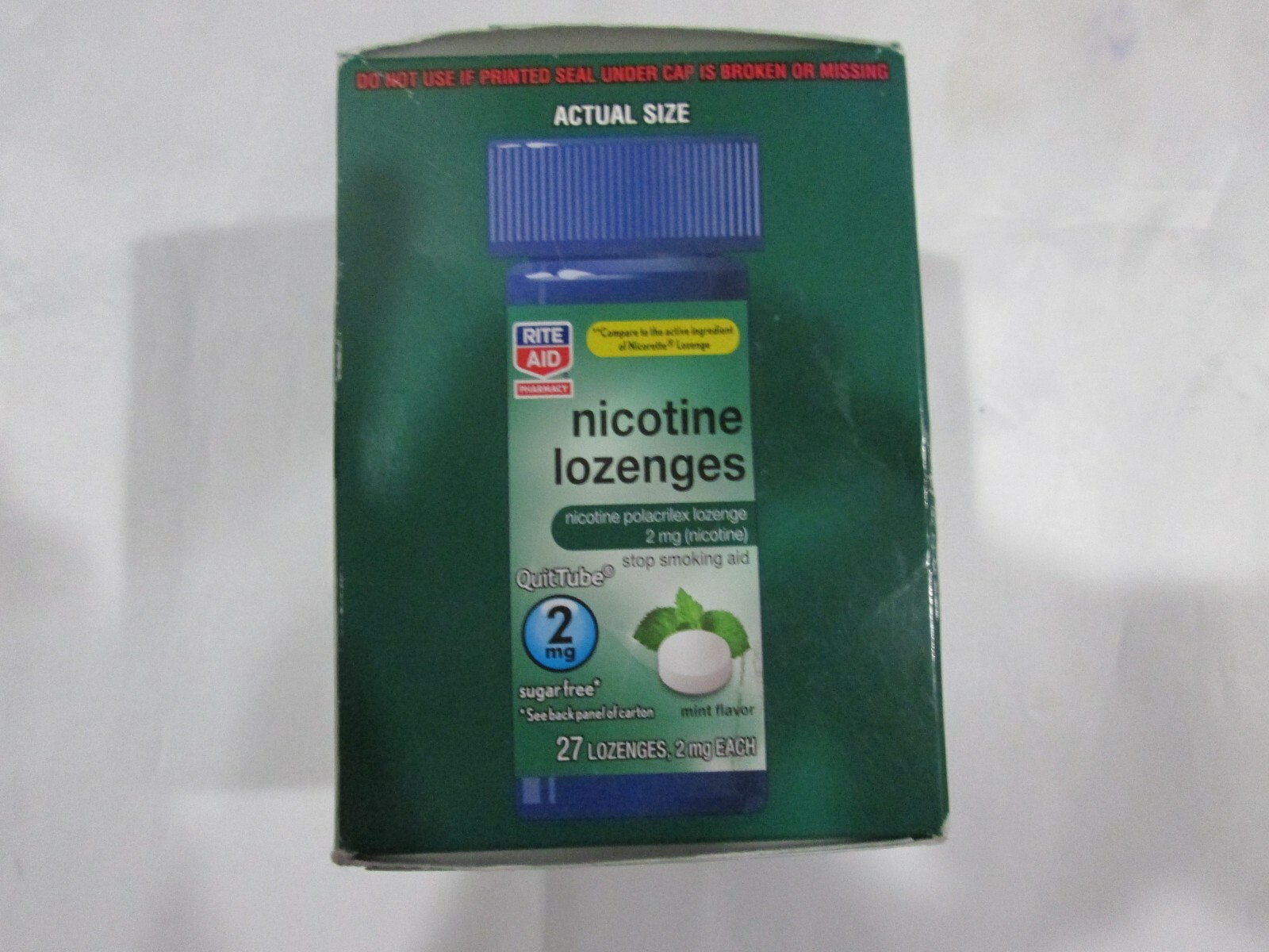RITE AID NICOTINE LOZENGES 2MG 108 PIECES MINT FLAVOR EXP 05/2020 NEW