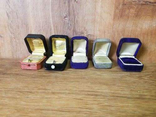 5 Antique/vintage Ring Boxes.  Jewelers.