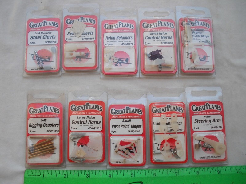 Lot of 10 Great Planes Assorted Parts, Clevis Horns, R/C Plane Airplane Boat Car