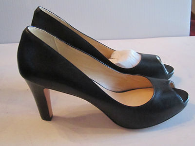COLE HAAN BLACK LEATHER PUMP SHOES - 3 