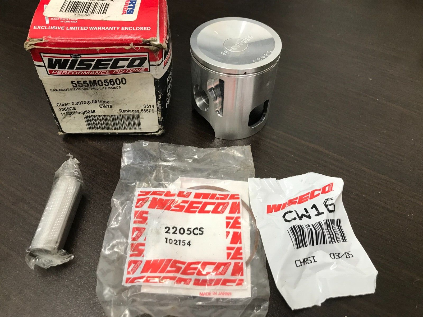 プレストマン Kawasaki KX125 Piston Kit Wiseco 56mm P/N 555PS (555M05600) fits