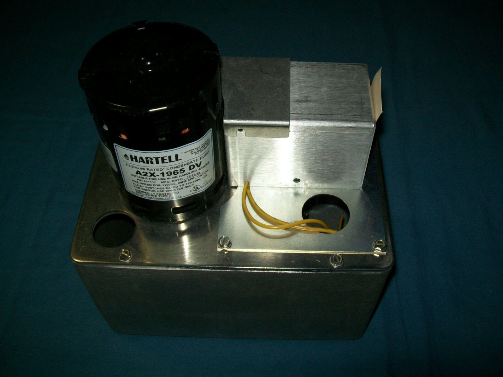 NEW Hartell 115/230V 1/10 Hp Plenum Plus Condensate Pump A2-X-1965DV UNused