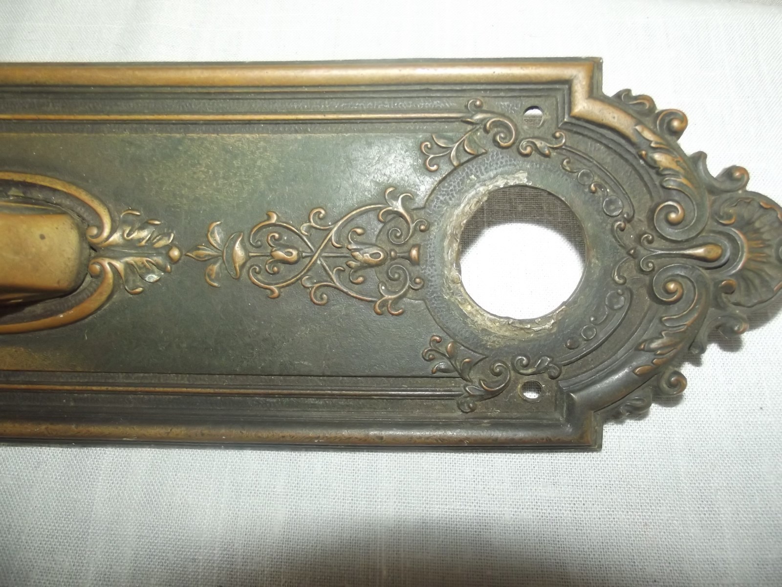 Pair Antique Double Door Pull Handle  Brass Store Restaurant Theater Vtg 21