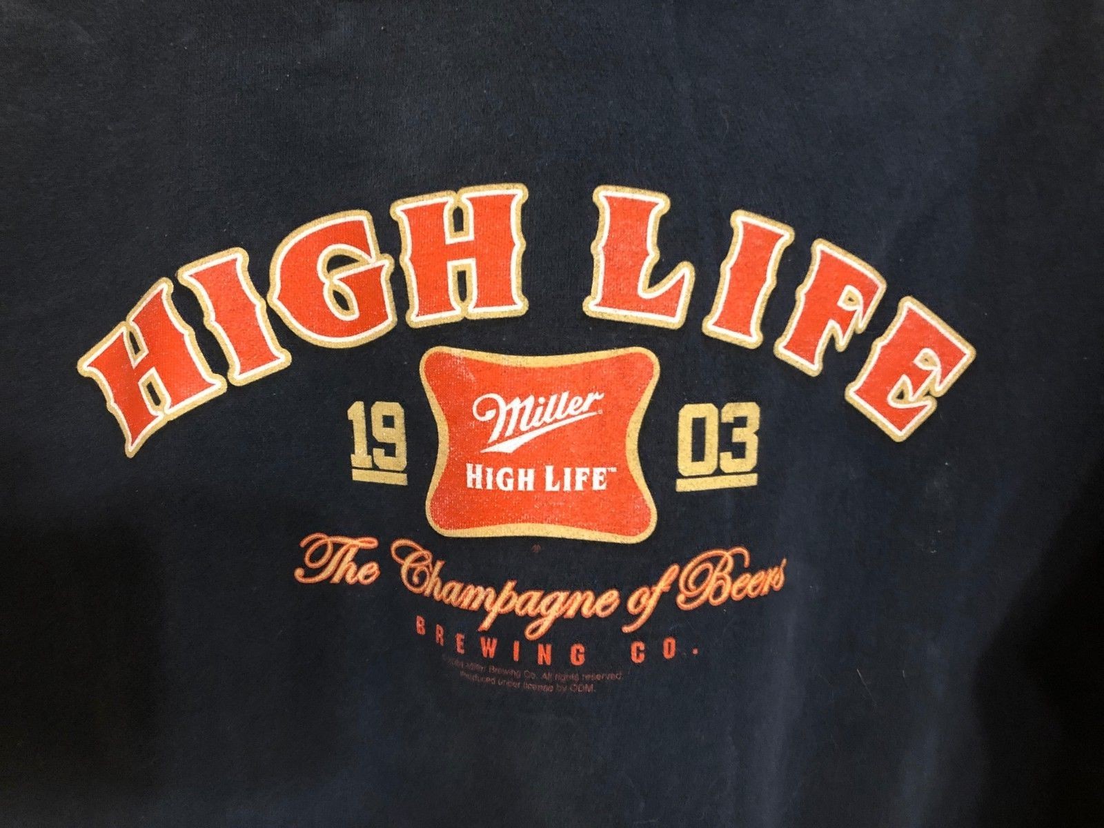 Miller High Life Pullover Long Sleeve Hoodie Sweat Shirt Size Med