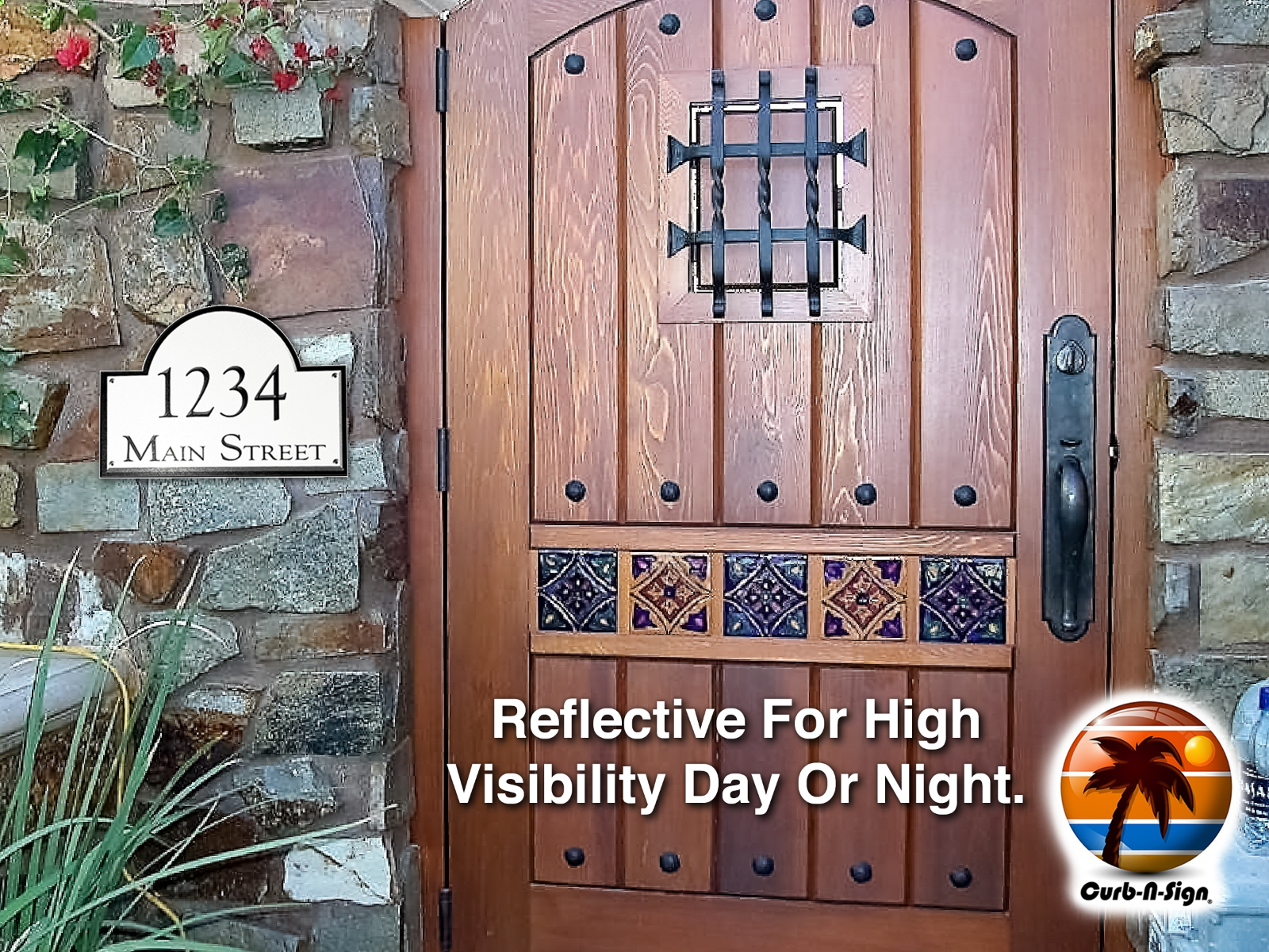 Curb-N-Sign Arch Address Sign Plaque Super Reflective customized