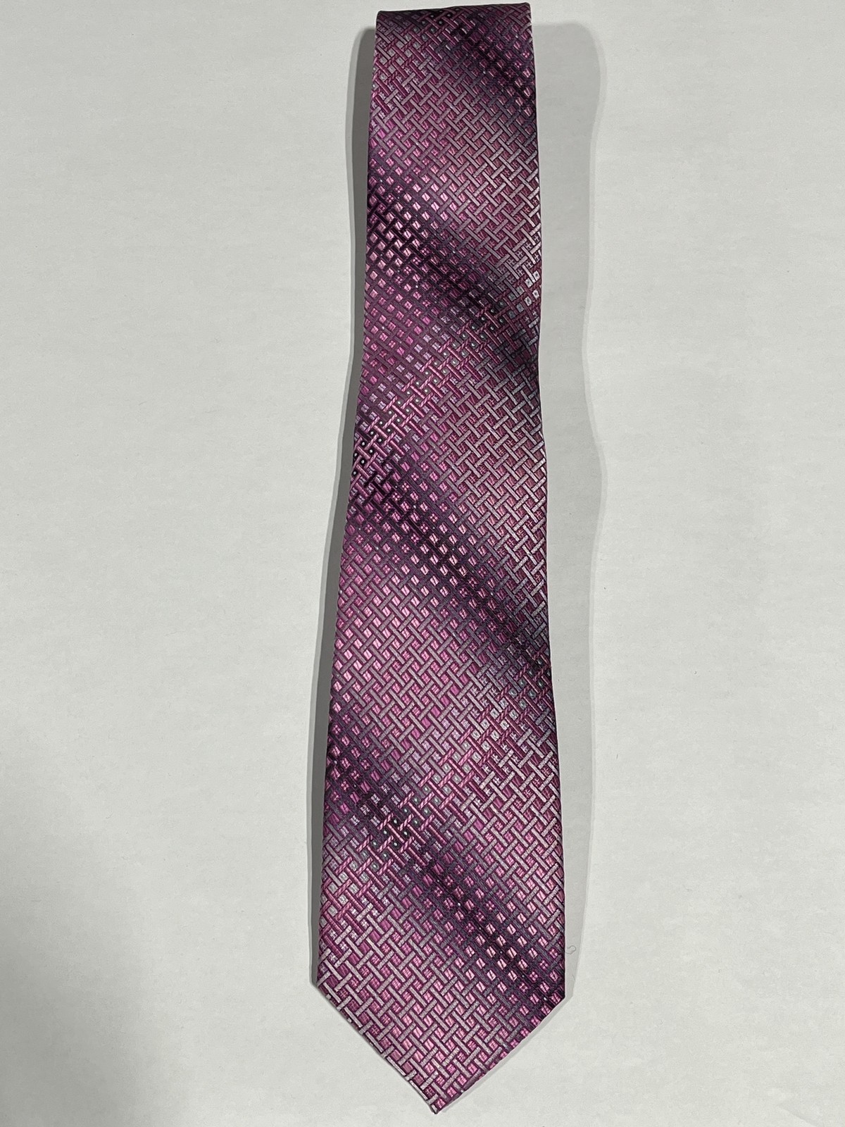 Mens Gianfranco Purple Box Pattern Tie With Matching Pocket Square NEW