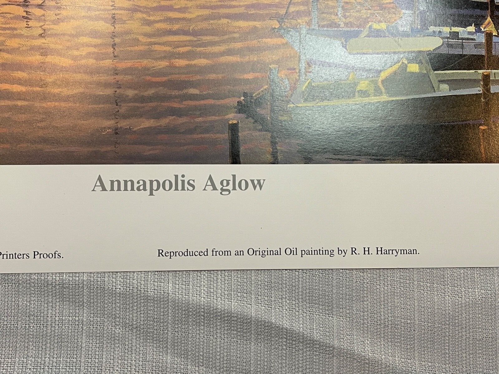 Rare Find Richard Harryman Annapolis Aglow Limited Signed Numbered Print 2433
