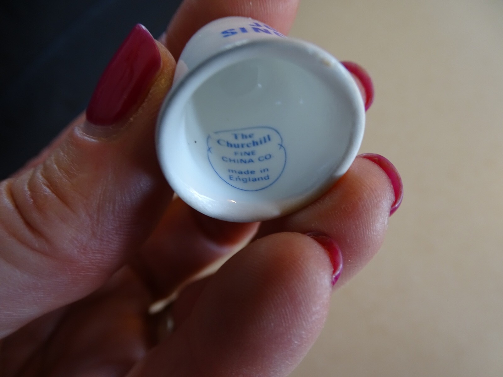 Vintage Thimble,John Sinclair, The Churchill Fine China Co.