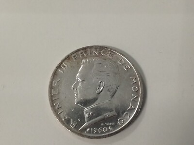 Monaco 5 Francs 1960 Fürst Rainier III.  Silber Stempelglanz