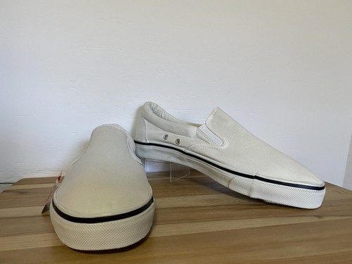 NWOB Dexter Men's White Canvas Slip-On Shoes Size 12 Medium Non