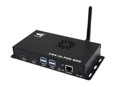Waveshare PoE Mini-Computer Based on Raspberry Pi Compute Module 4 Metal Case