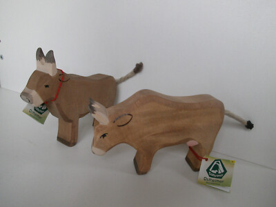 Ostheimer 2 x Almkuh Kuh stehend 11051 fressend 11052 Alp Cow aus Sammlung