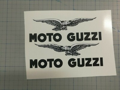 Kit Stickers Adhésifs Stickers Tank Moto Guzzi Réservoir Blanc Noir