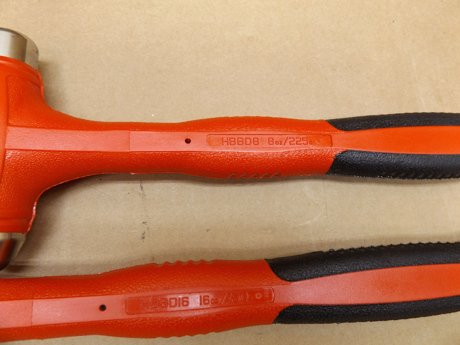 Snap-on HBBD8 and HBBD16 Red Dead Blow Ball Peen Soft Grip Hammers   **NEW**