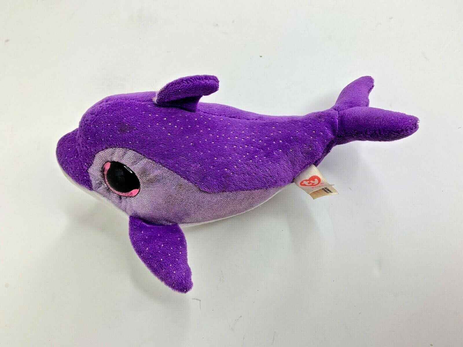 Ty Beanie Boos Flips Purple Dolphin Plush stuffed Animal Toy 