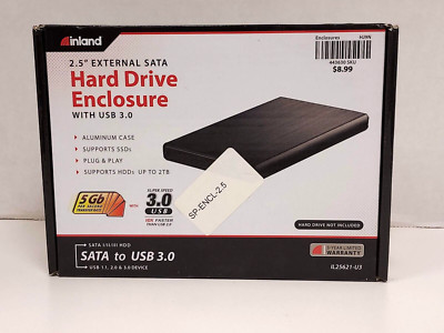 Inland 2.5'' External SATA Hard Drive Enclosure With USB 3.0
