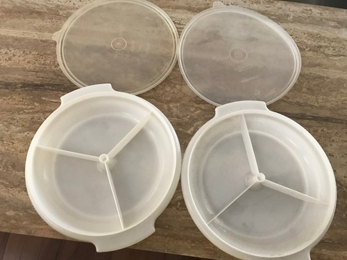 Vintage Tupperware Divided Dish Bowl & Lid Set