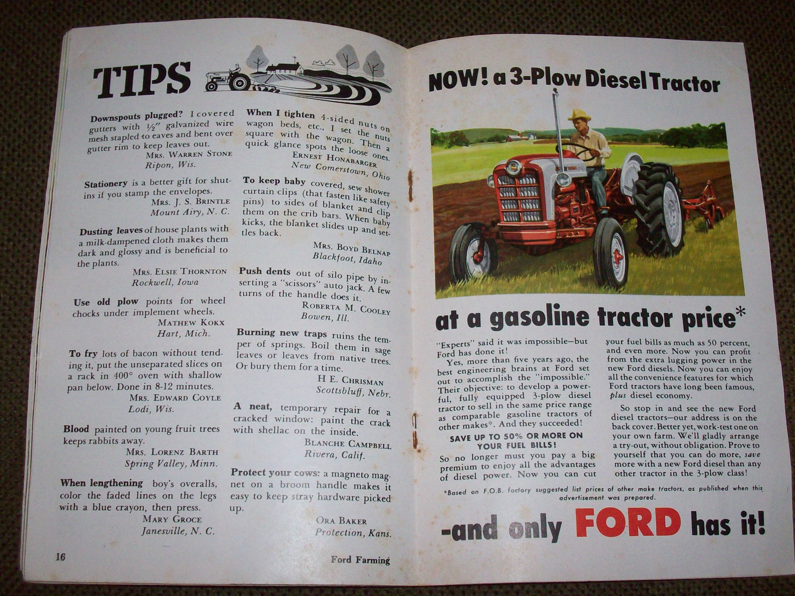 Fall 1958 Ford Farming Magazine Diesel Tractor Corn Picker Tyler Minnesota