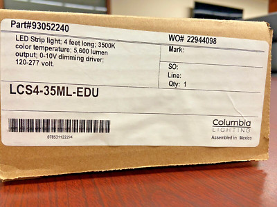 HUBBELL Columbia Lighting LCS4-35ML-EDU LCS Open LED 4' Strip Light White 3500K